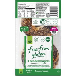 Woolworths Free From Gluten Seeded Bagels 4 Pack