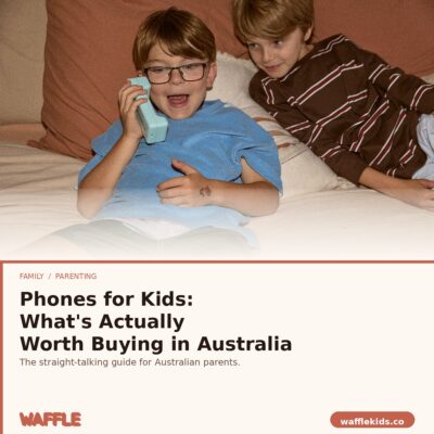 kids on a kid friendly dumb phone