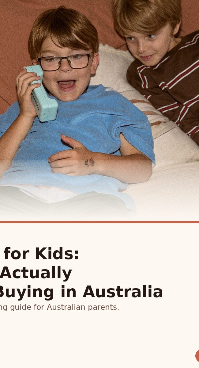 kids on a kid friendly dumb phone