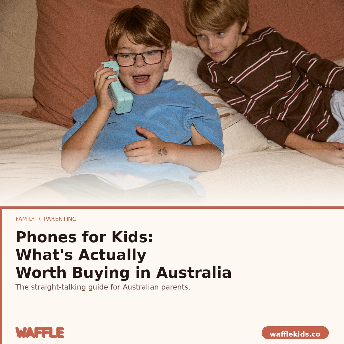 kids on a kid friendly dumb phone