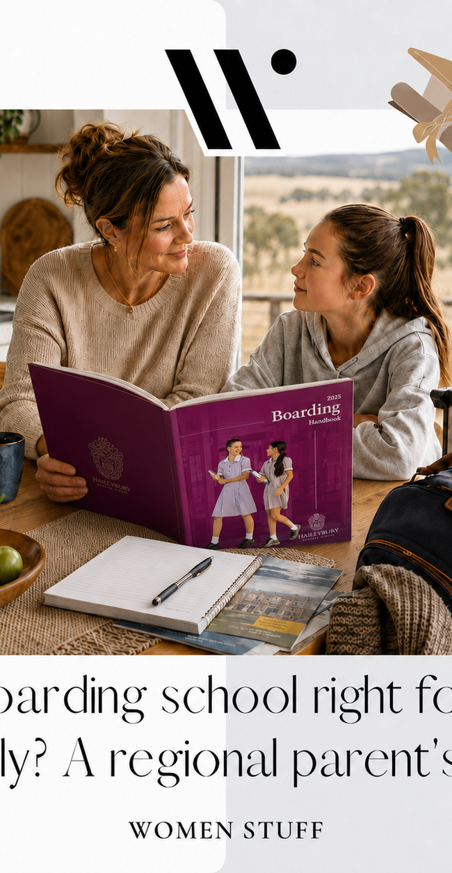 family discussing boarding school